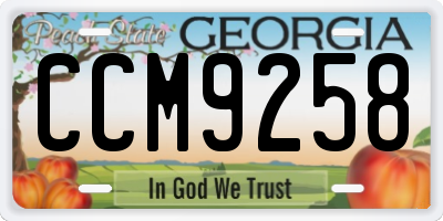 GA license plate CCM9258