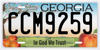 GA license plate CCM9259