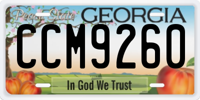 GA license plate CCM9260