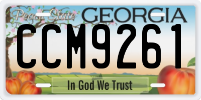 GA license plate CCM9261
