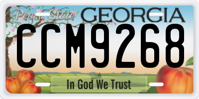 GA license plate CCM9268