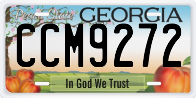 GA license plate CCM9272