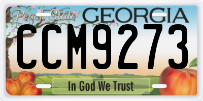 GA license plate CCM9273