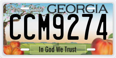GA license plate CCM9274