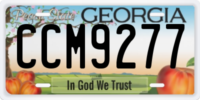 GA license plate CCM9277