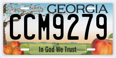 GA license plate CCM9279