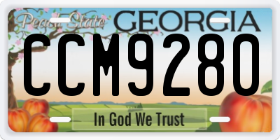 GA license plate CCM9280