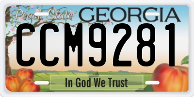 GA license plate CCM9281