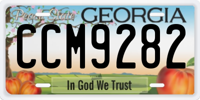 GA license plate CCM9282
