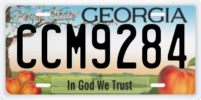 GA license plate CCM9284