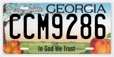GA license plate CCM9286