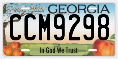 GA license plate CCM9298