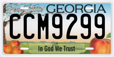 GA license plate CCM9299