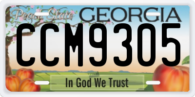 GA license plate CCM9305