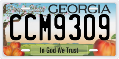 GA license plate CCM9309