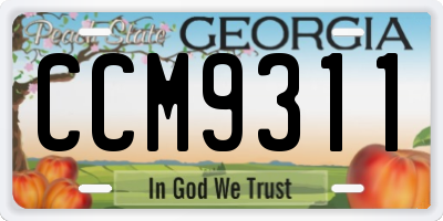 GA license plate CCM9311