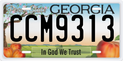 GA license plate CCM9313