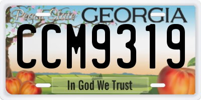 GA license plate CCM9319