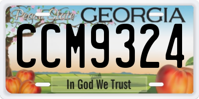 GA license plate CCM9324