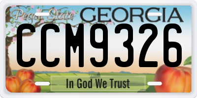 GA license plate CCM9326