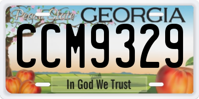 GA license plate CCM9329