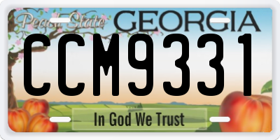 GA license plate CCM9331