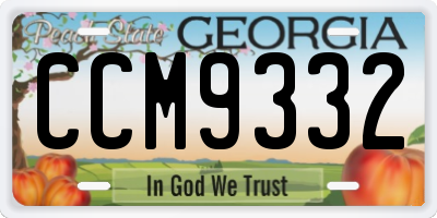 GA license plate CCM9332