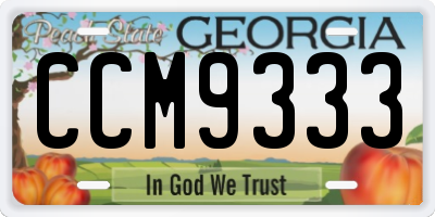 GA license plate CCM9333