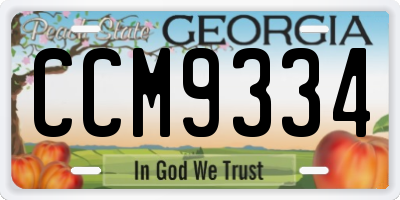 GA license plate CCM9334
