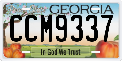 GA license plate CCM9337