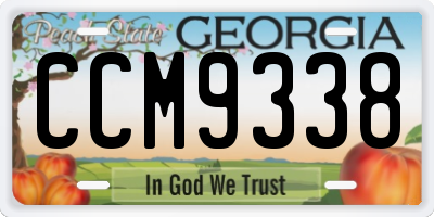 GA license plate CCM9338