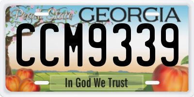 GA license plate CCM9339
