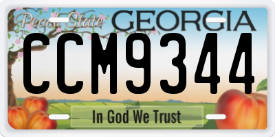 GA license plate CCM9344