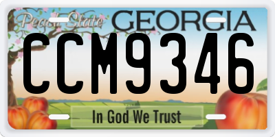 GA license plate CCM9346