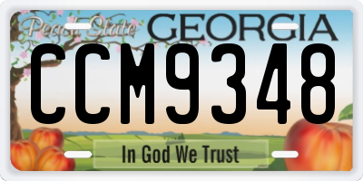 GA license plate CCM9348