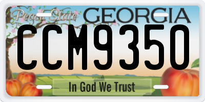 GA license plate CCM9350