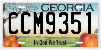 GA license plate CCM9351