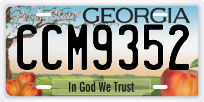 GA license plate CCM9352
