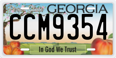 GA license plate CCM9354