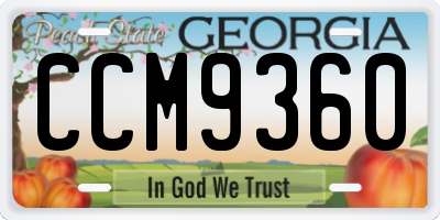 GA license plate CCM9360