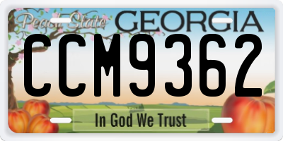 GA license plate CCM9362