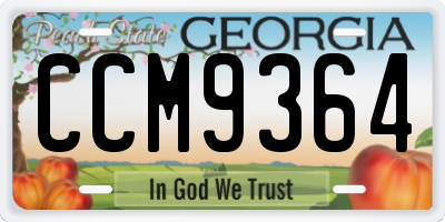 GA license plate CCM9364