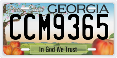 GA license plate CCM9365