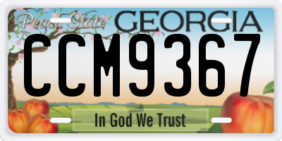 GA license plate CCM9367