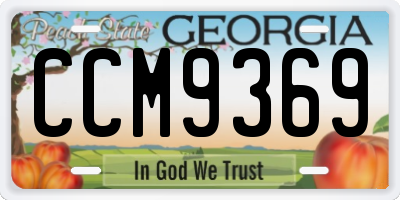 GA license plate CCM9369