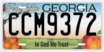 GA license plate CCM9372