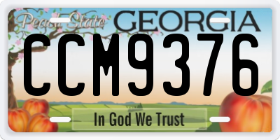 GA license plate CCM9376