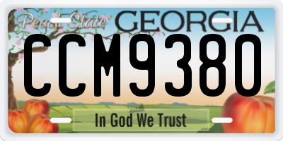 GA license plate CCM9380