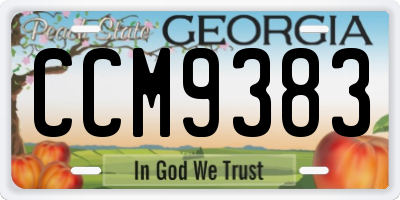 GA license plate CCM9383