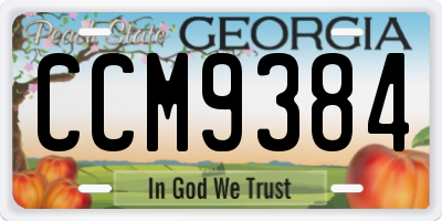 GA license plate CCM9384